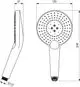 Duschkopf von Ideal Standard mit runder Oberfläche, mehreren Sprühfunktionen und ergonomischem Griff. Sichtbare Anschlussstelle mit Gewinde.